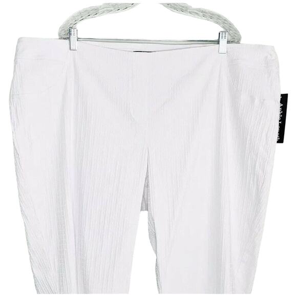 Ashley Stewart Pants Size 28 White Seersucker Ankle Length Pants New - Picture 10 of 10